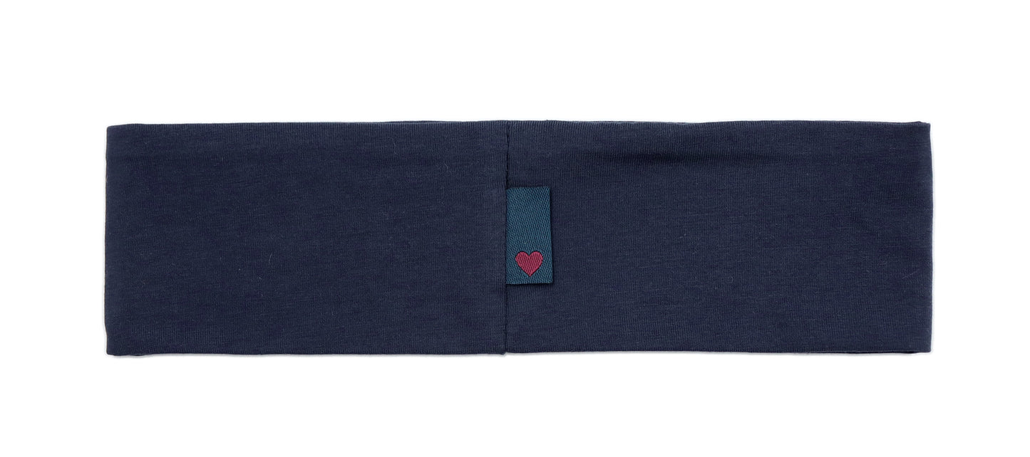 Navy Embroidered Sweatband