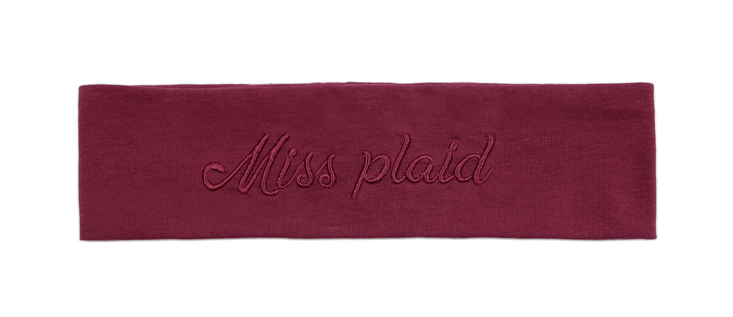 Burgundy Embroidered Sweatband