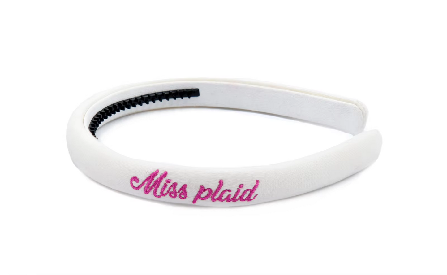 White/Hot Pink Logo Embroidered Headband