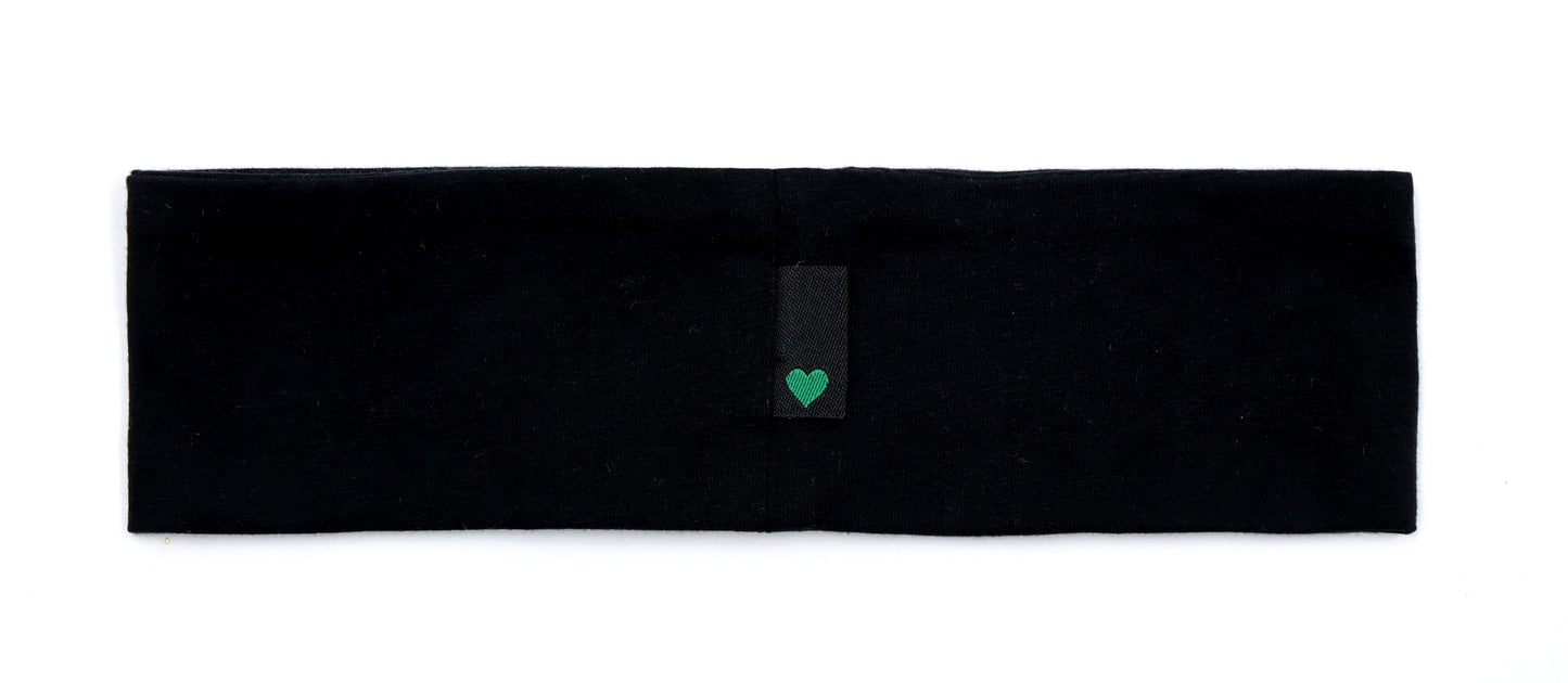 Black Embroidered Sweatband